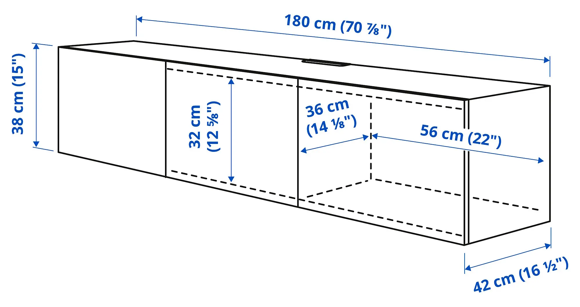 Tumba pentru TV Ikea Besta/Forvaltare 180x42x38 (Alb)