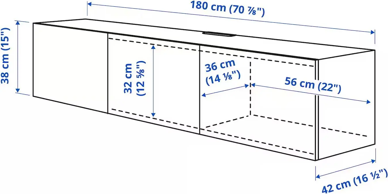 Tumba TV Ikea Besta/Hammarsmed 180x42x38 (Alb/Bej) - 8