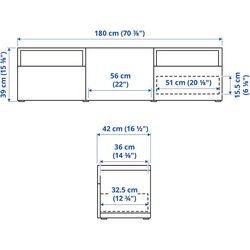 Тумба РТВ Ikea Besta/Hammarsmed 180x42x39 (Белый/Бежевый) Thumb