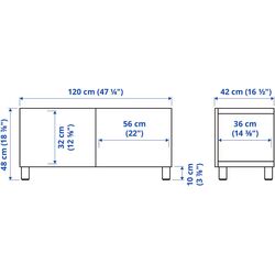Tumba TV Ikea Besta/Hammarsmed/Stubbarp 120x42x48 (Alb/Bej) Thumb