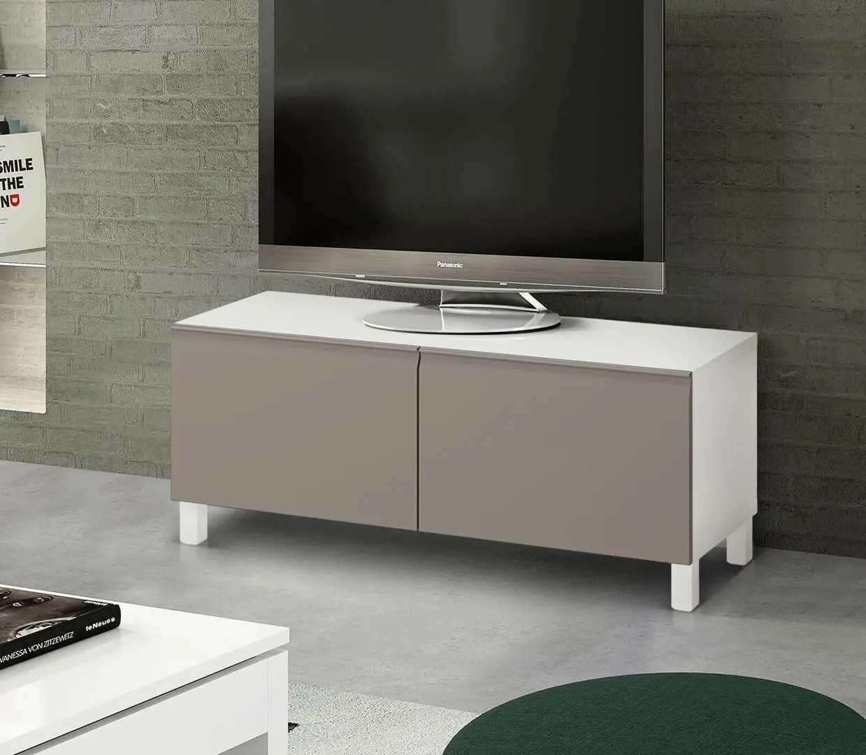 Tumba TV Ikea Besta/Hammarsmed/Stubbarp 120x42x48 (Alb/Bej)