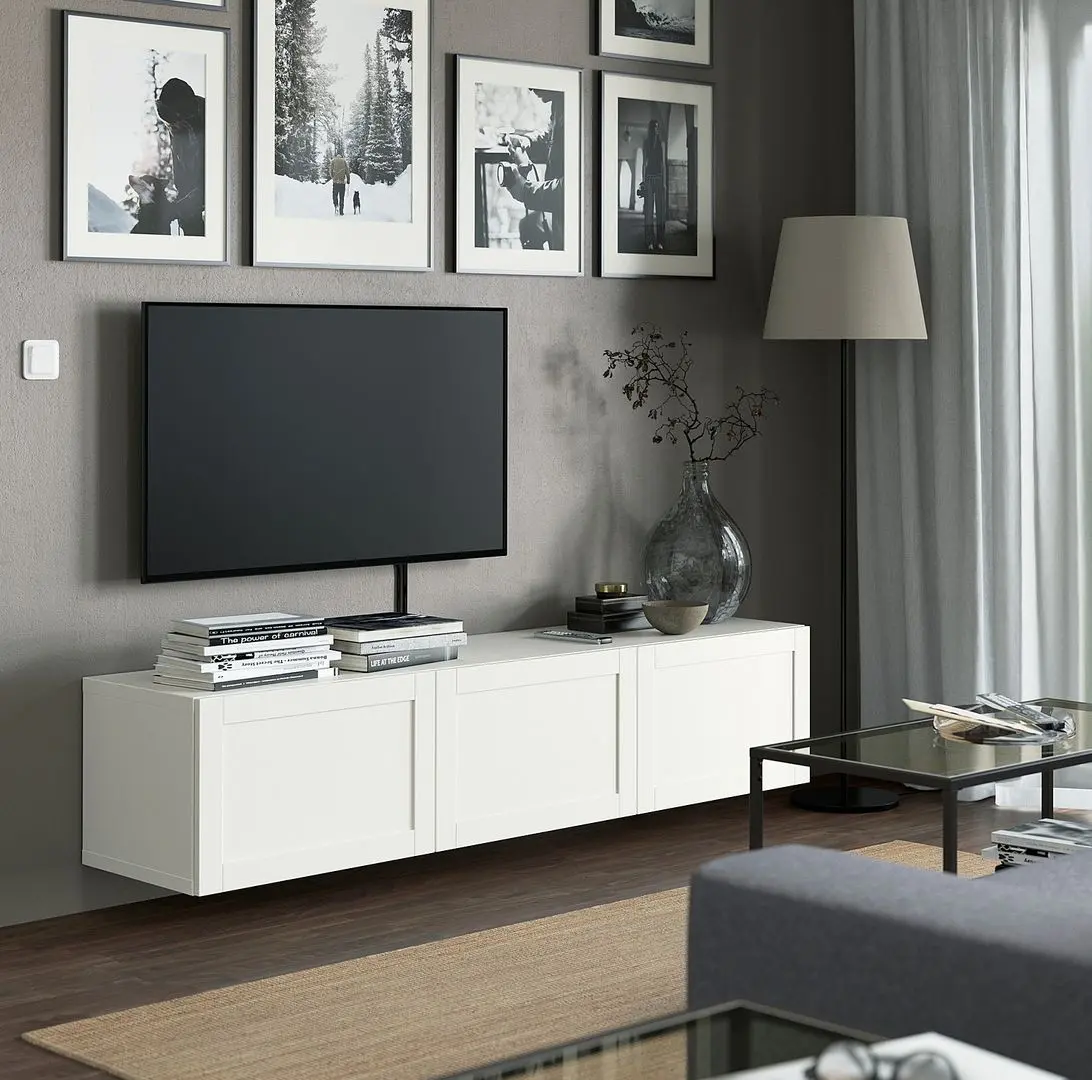 Tumba pentru TV Ikea Besta/Hanviken 180x42x38 (Alb) - 6