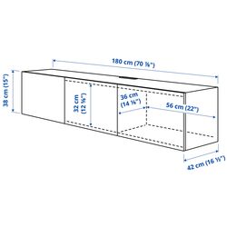 Tumba pentru TV Ikea Besta/Hanviken 180x42x38 (Alb) Thumb