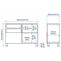 Tumba pentru TV Ikea Besta/Hanviken/Stubbarp 120x42x74 (Alb) Thumb
