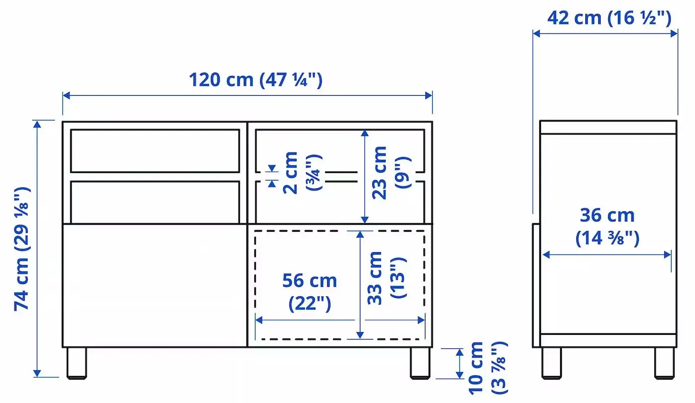 Tumba pentru TV Ikea Besta/Hanviken/Stubbarp 120x42x74 (Alb) - 8