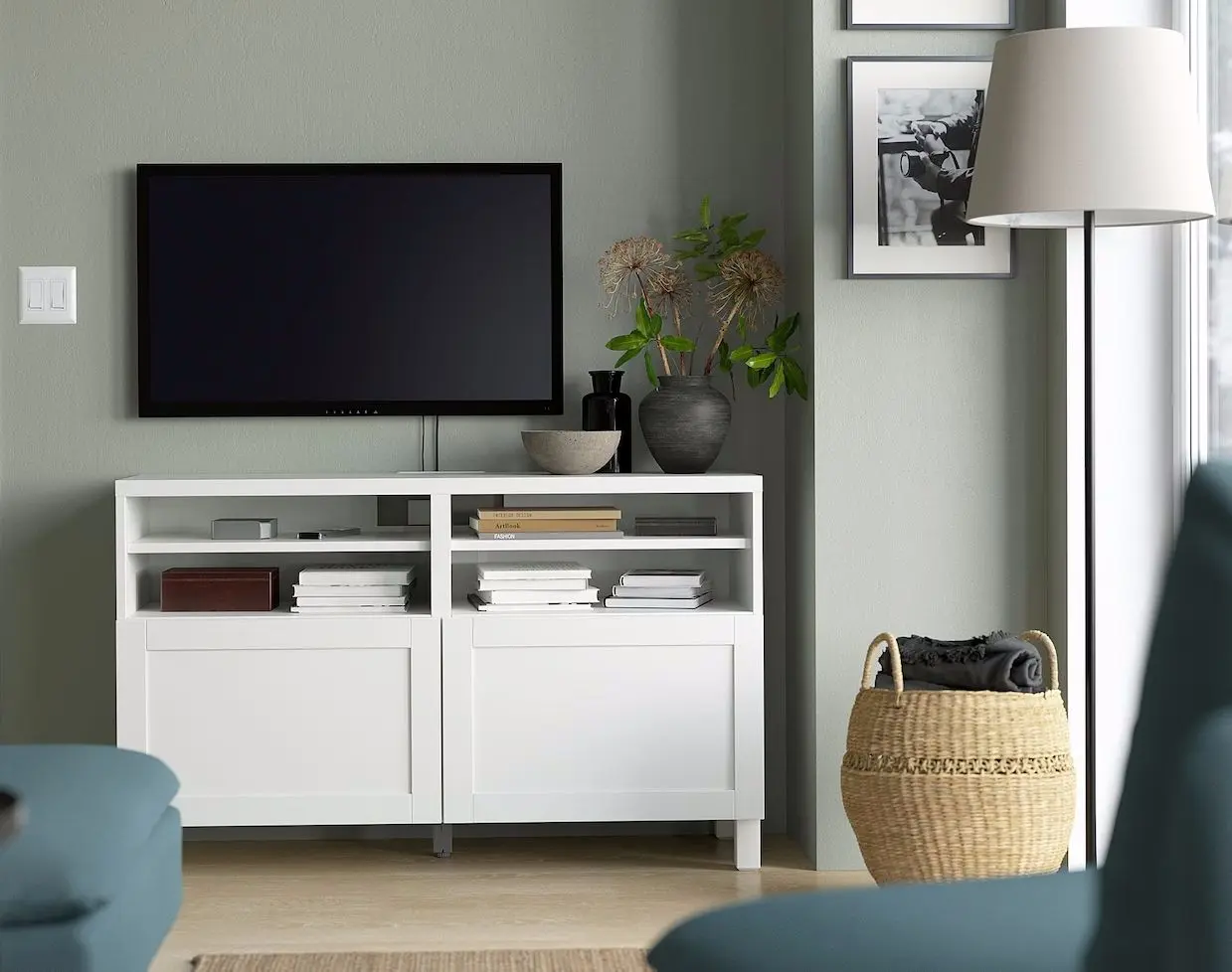 Tumba pentru TV Ikea Besta/Hanviken/Stubbarp 120x42x74 (Alb)