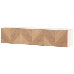 Tumba pentru TV Ikea Besta/Hedeviken 180x42x38 (Alb/Furnir Stejar) Thumb