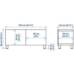 Тумба РТВ Ikea Besta/Hedeviken/Stubbarp 120x42x48 (Белый/Дубовый шпон) Thumb