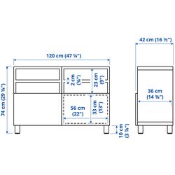 Tumba pentru TV Ikea Besta/Hedeviken/Stubbarp 120x42x74 (Alb/Furnir stejar) Thumb