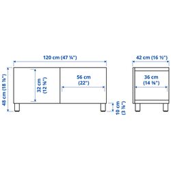 Tumba pentru TV Ikea Besta/Kallviken/Stubbarp 120x42x48 (Alb/Gri) Thumb