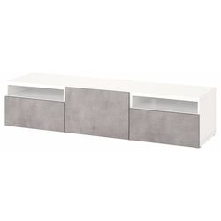 Tumba pentru TV Ikea Besta/Kallviken glisiera sertar cu sistem apasare 180x42x39 (Alb/Gri) Thumb