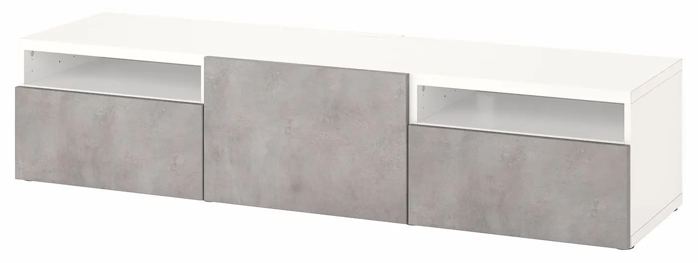 Tumba pentru TV Ikea Besta/Kallviken glisiera sertar cu sistem apasare 180x42x39 (Alb/Gri) - 8