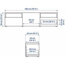 Tumba pentru TV Ikea Besta/Kallviken glisiera sertar cu sistem apasare 180x42x39 (Alb/Gri) Thumb