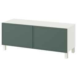 Tumba pentru TV Ikea Besta/Krukmakare 120x42x48 (Alb/Gri inchis-verde) Thumb