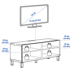 Tumba pentru TV Ikea Besta/Krukmakare 120x42x48 (Alb/Gri inchis-verde) Thumb