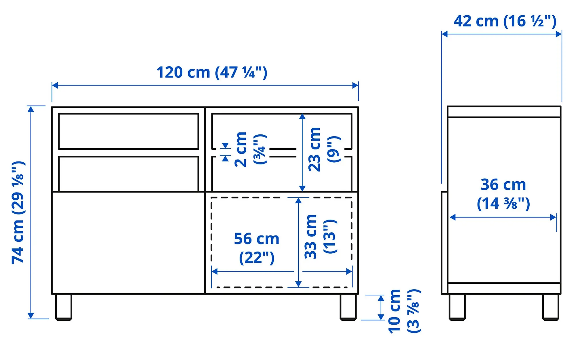 Tumba pentru TV Ikea Besta/Krukmakare 120x42x74 (Alb/Bej)