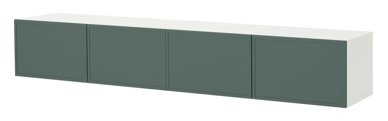 Тумба РТВ Ikea Besta/Krukmakare 240x42x38 (Белый/Темно-серо-зеленый) - 2