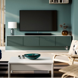 Тумба РТВ Ikea Besta/Krukmakare 240x42x38 (Белый/Темно-серо-зеленый)