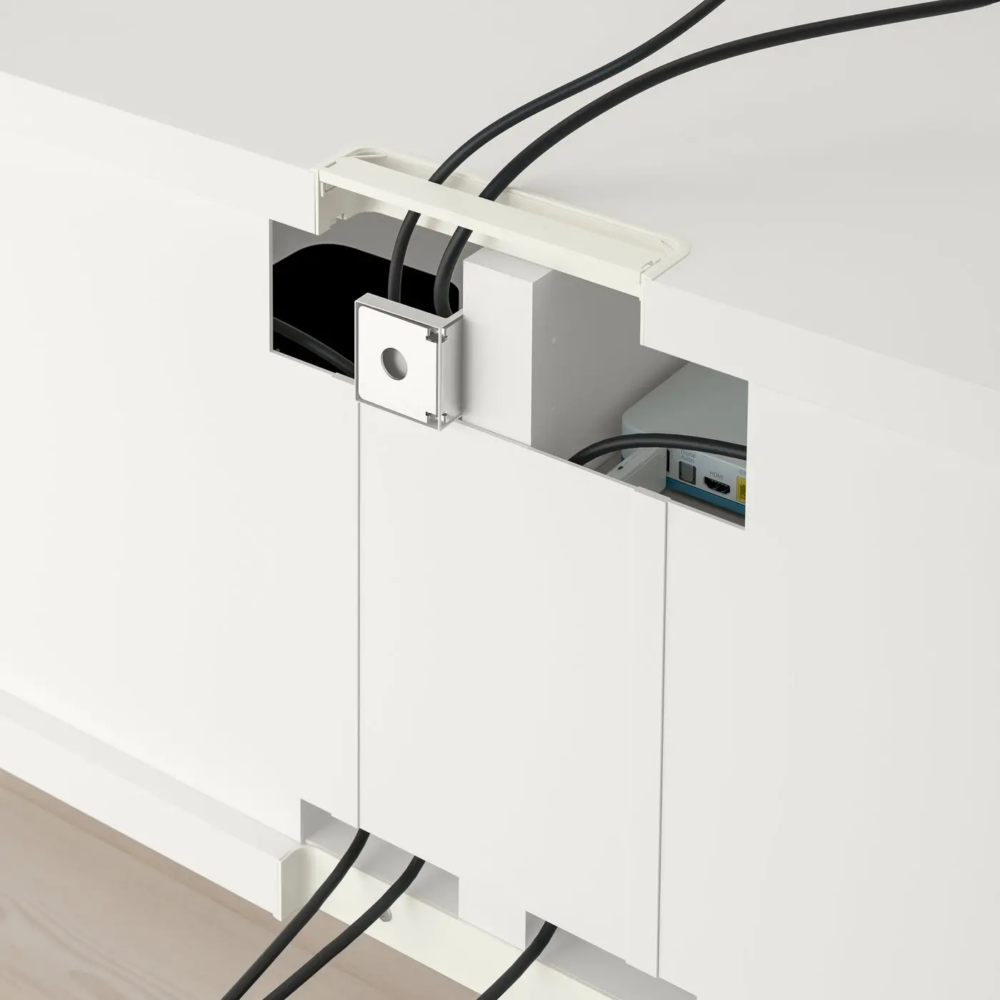 Тумба РТВ Ikea Besta/Krukmakare 240x42x38 (Белый/Темно-серо-зеленый) - 4