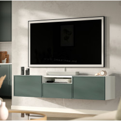 Tumba pentru TV Ikea Besta/Krukmakare deschidere apasare 180x42x39 (Alb/Gri închis-verde)