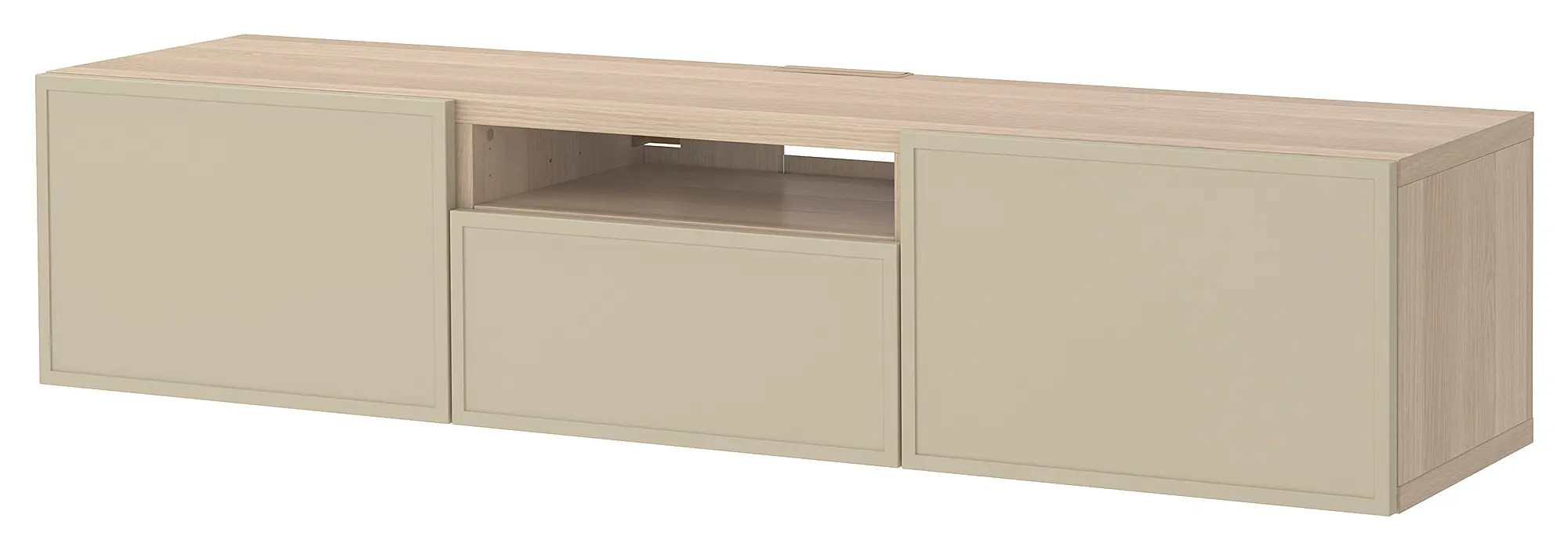 Tumba pentru TV Ikea Besta/Krukmakare deschidere apasare 180x42x39 (Stejar antichizat/Bej) - 2