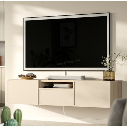 Тумба РТВ Ikea Besta/Krukmakare нажимное открывание 180x42x39 (Состаренный дуб/Бежевый)