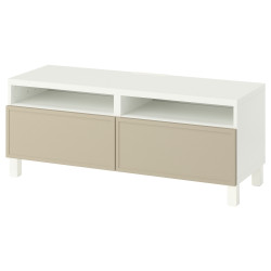Тумба РТВ Ikea Besta/Krukmakare плавное закрывание 120x42x48 (Белый/Бежевый) Thumb
