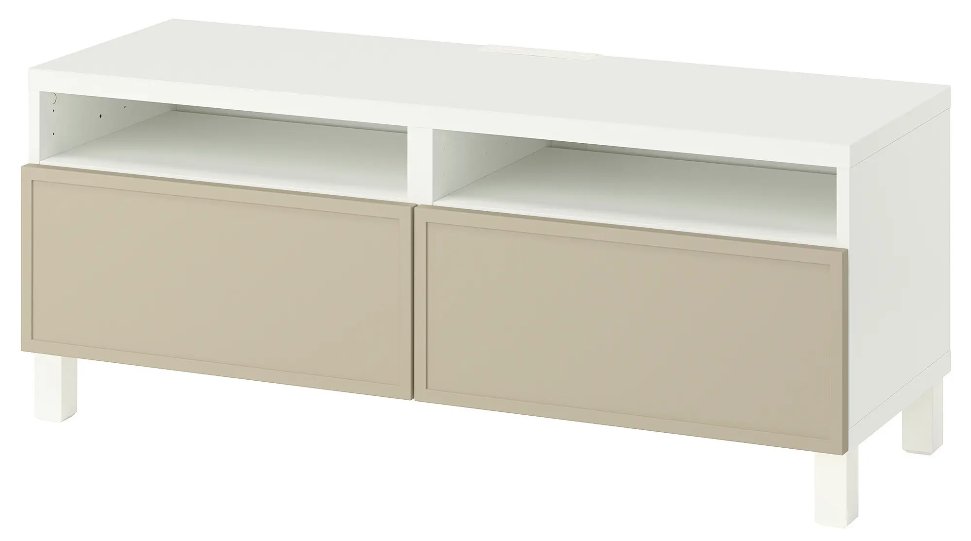 Тумба РТВ Ikea Besta/Krukmakare плавное закрывание 120x42x48 (Белый/Бежевый) - 2