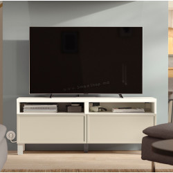 Tumba pentru TV Ikea Besta/Krukmakare inchidere lina 120x42x48 (Alb/Bej)
