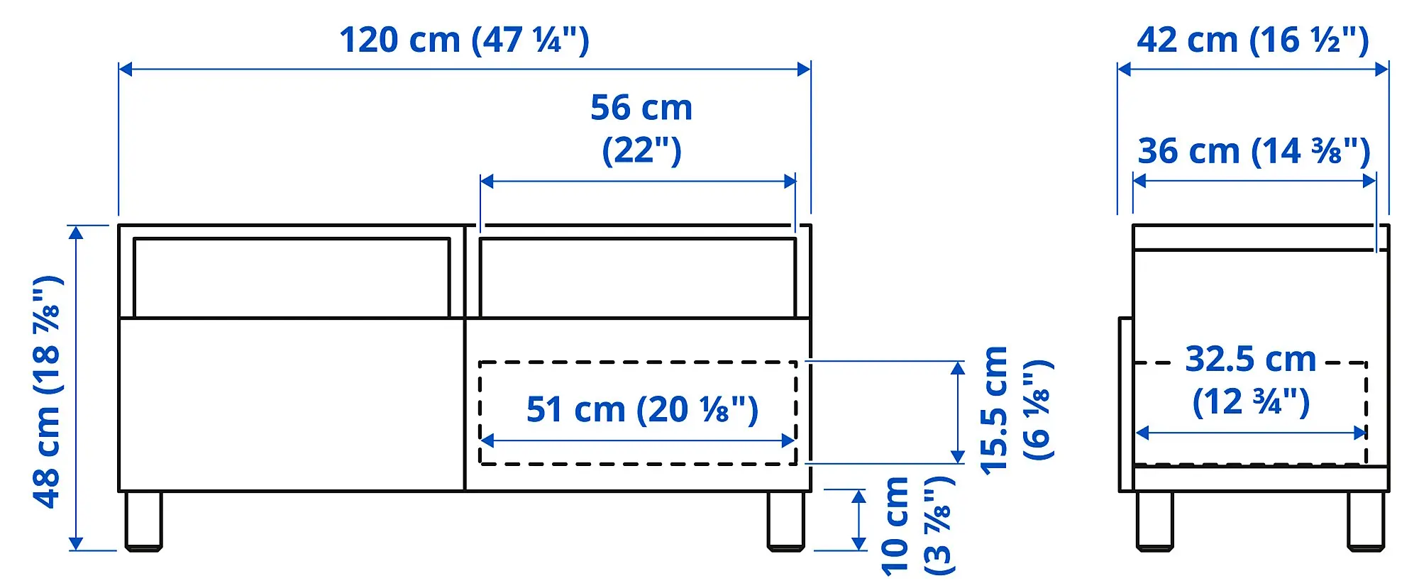 Тумба РТВ Ikea Besta/Krukmakare плавное закрывание 120x42x48 (Белый/Бежевый) - 5