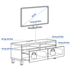 Тумба РТВ Ikea Besta/Krukmakare плавное закрывание 120x42x48 (Белый/Бежевый) Thumb