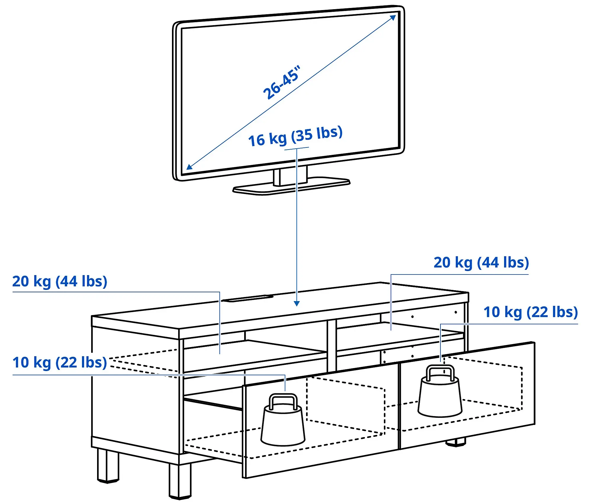 Тумба РТВ Ikea Besta/Krukmakare плавное закрывание 120x42x48 (Белый/Бежевый) - 6