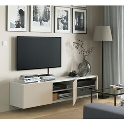 Tumba pentru TV Ikea Besta/Lappviken 180x42x38 (Alb/Gri-bej deschis) Thumb