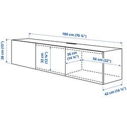 Tumba pentru TV Ikea Besta/Lappviken 180x42x38 (Alb/Gri-bej deschis) Thumb
