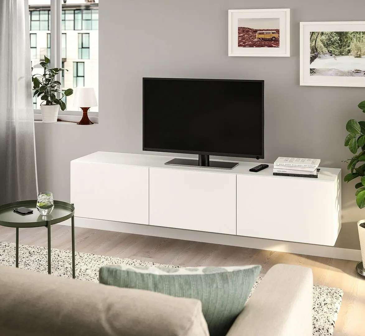 Tumba pentru TV Ikea Besta/Lappviken 180x42x38 (Alb)