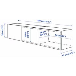 Тумба РТВ Ikea Besta/Lappviken 180x42x38 (Имитация Состаренного Дуба) Thumb