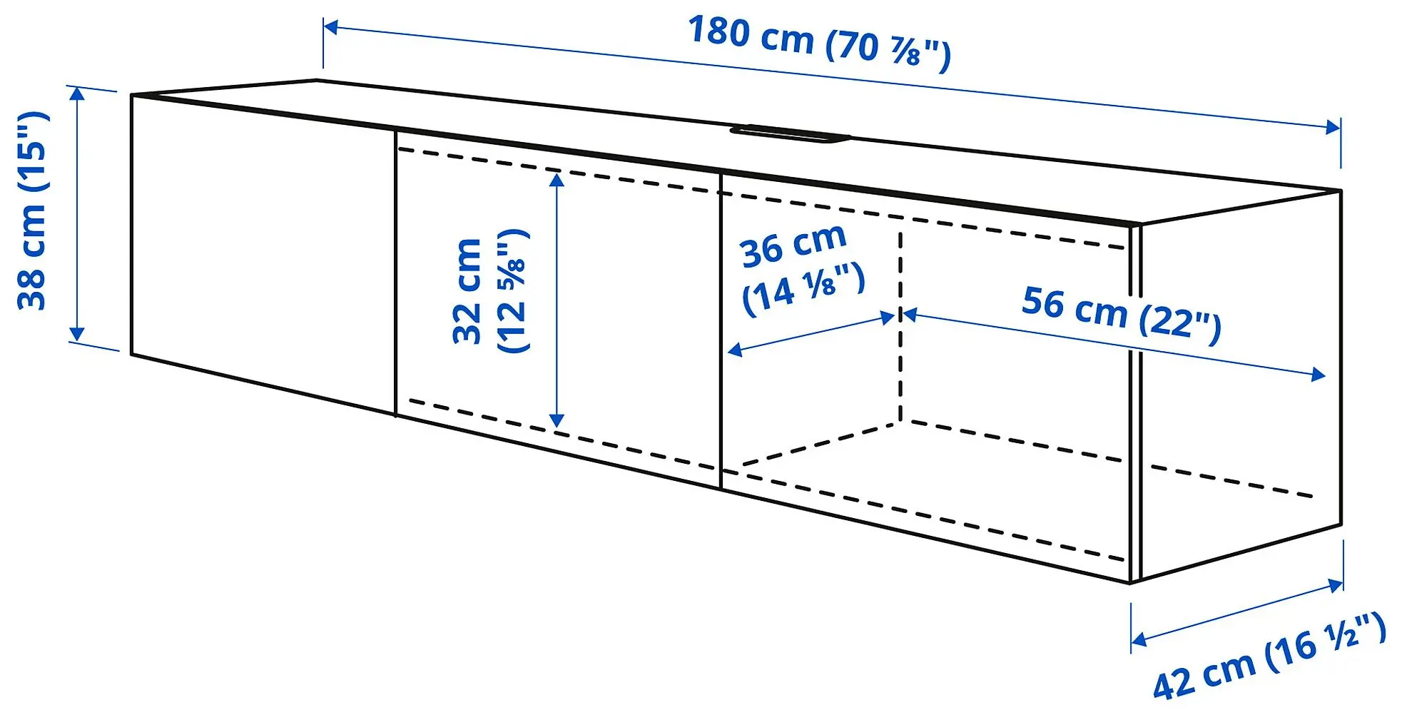 Tumba pentru TV Ikea Besta/Lappviken 180x42x38 (Gri inchis)