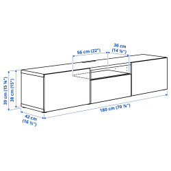 Тумба РТВ Ikea Besta/Lappviken 180x42x39 (Белый) Thumb