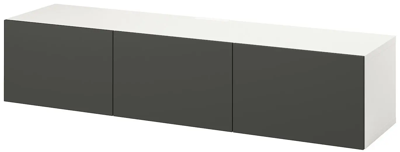 Тумба РТВ Ikea Besta/Lappviken 180x42x39 (Белый/Темно-серый) - 3