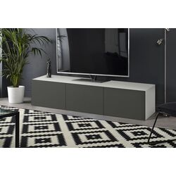 Тумба РТВ Ikea Besta/Lappviken 180x42x39 (Белый/Темно-серый)