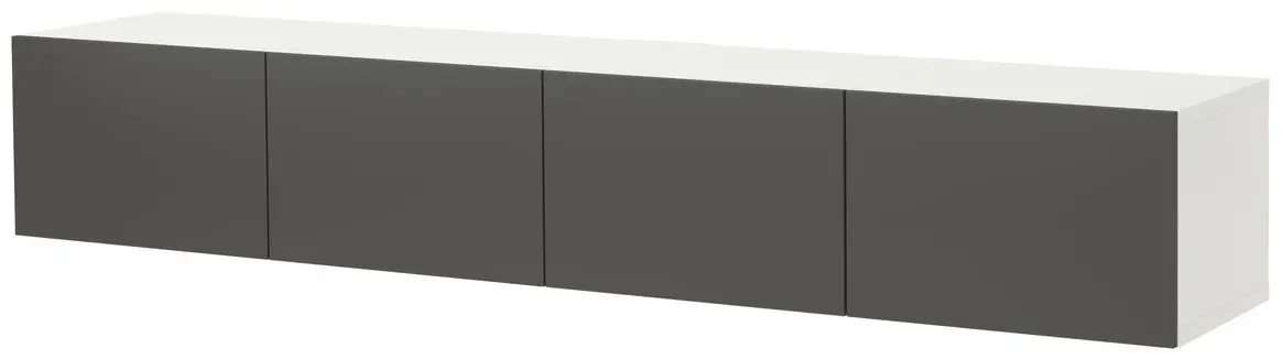 Тумба РТВ Ikea Besta/Lappviken 240x42x38 (Белый/Темно-серый) - 2