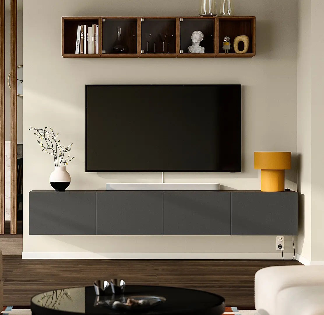 Tumba pentru TV Ikea Besta/Lappviken 240x42x38 (Gri inchis)