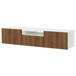 Tumba pentru TV Ikea Besta/Lappviken deschidere apasare 180x42x39 (Alb/Nuc) Thumb