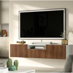 Tumba pentru TV Ikea Besta/Lappviken deschidere apasare 180x42x39 (Alb/Nuc)