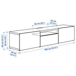 Tumba pentru TV Ikea Besta/Lappviken deschidere apasare 180x42x39 (Alb/Nuc) Thumb
