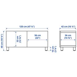 Tumba TV Ikea Besta/Lappviken/Stubbarp 120x42x48 (Alb/Gri-inchis) Thumb