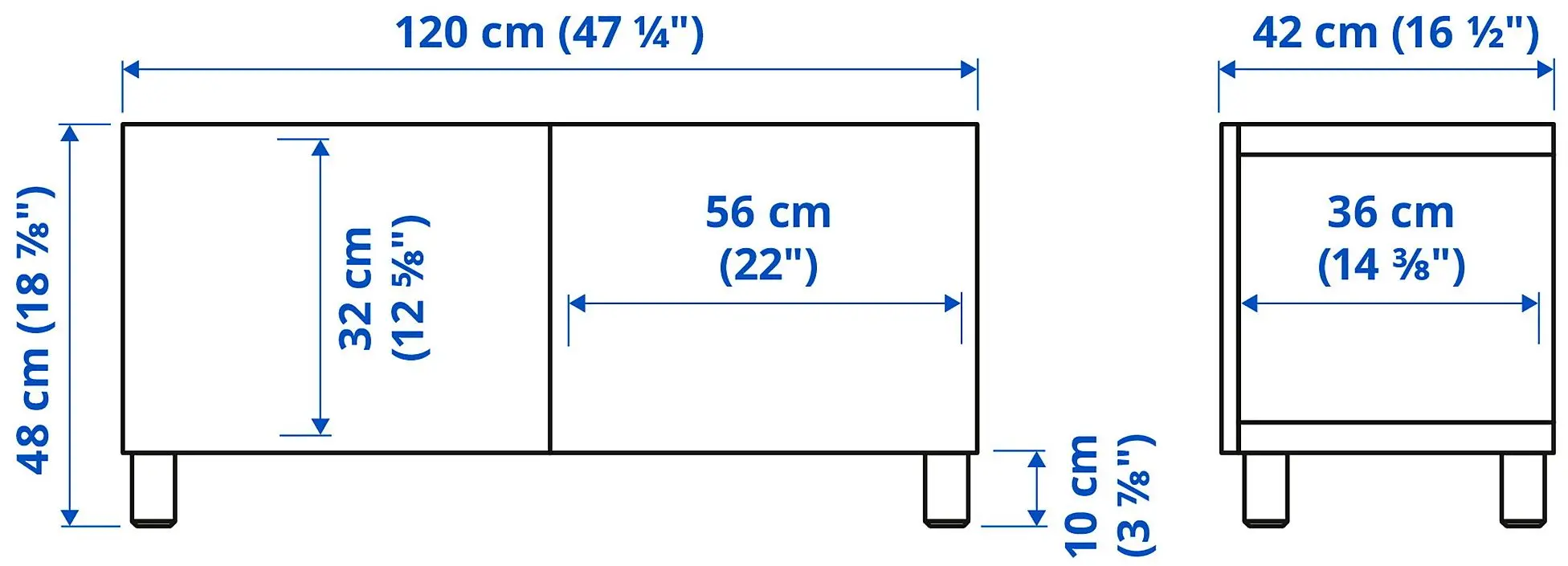 Tumba pentru TV Ikea Besta/Lappviken/Stubbarp 120x42x48 (Aspect Stejar Antichizat) - 6