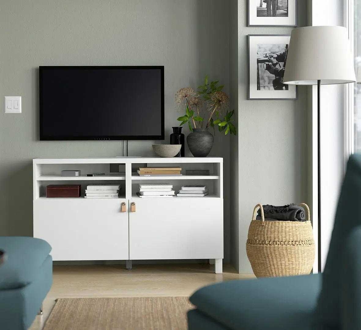Tumba pentru TV Ikea Besta/Lappviken/Stubbarp 120x42x74 (Alb) - 8