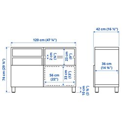 Tumba pentru TV Ikea Besta/Lappviken/Stubbarp 120x42x74 (Alb) Thumb