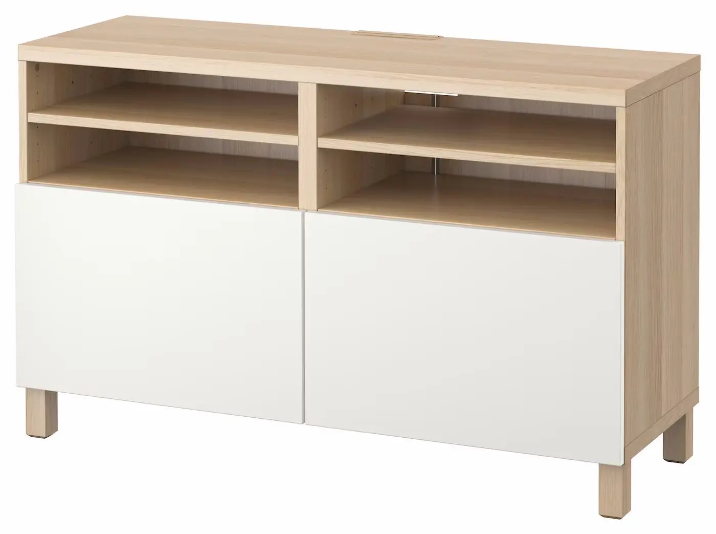 Tumba pentru TV Ikea Besta/Lappviken/Stubbarp 120x42x74 (Alb/Aspect Stejar Antichizat)